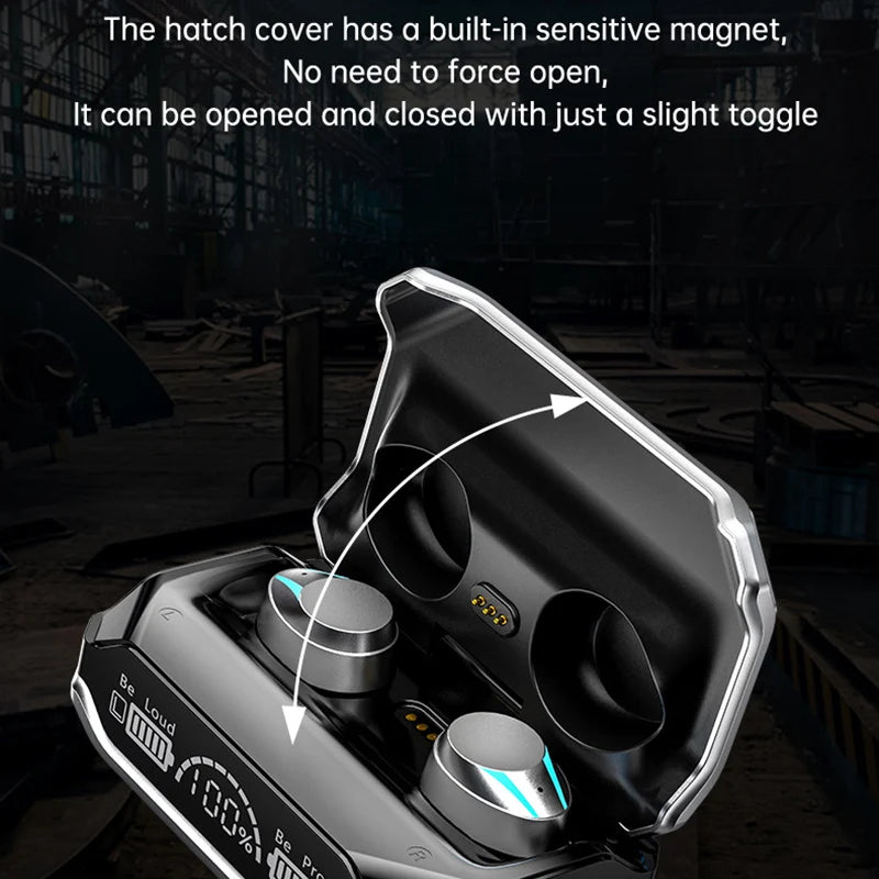 #M41 Bluetooth Earphones Wireless Headphones Smart Touch Digital Display Stereo Sound Earbuds With Colour Light Magnetic Suction