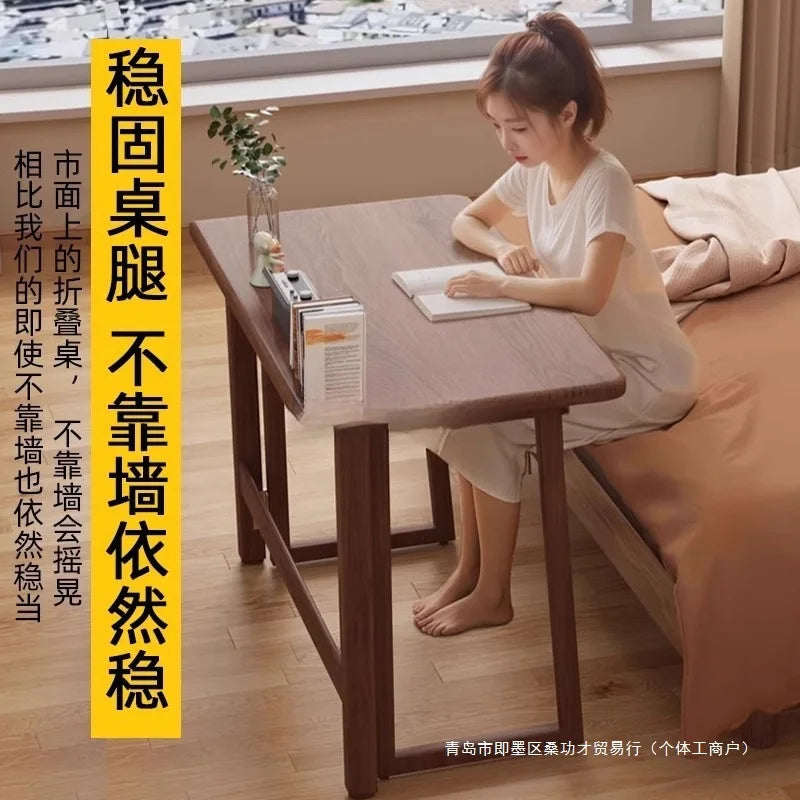 Small apartment folding desk integrated against the wall rectangular table rental room folding computer desk
