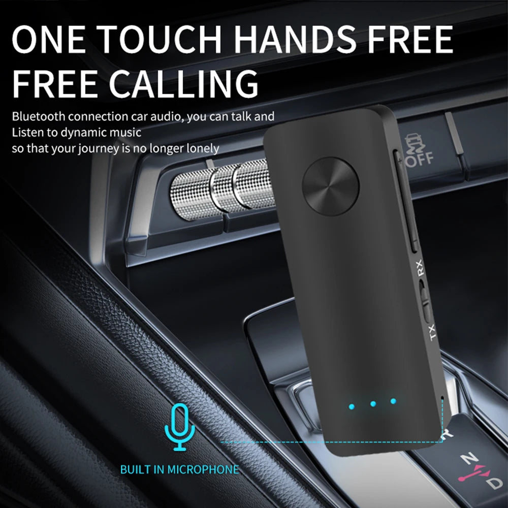 Bluetooth 5.3 Transmitter Receiver Adapter Wireless Audio For Car Music Headphone Speaker 3.5mm Jack AUX Wireless Audio Adapter
