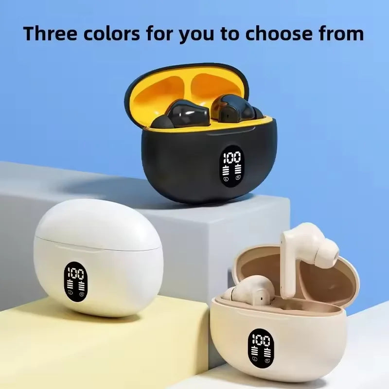 Wireless Bluetooth earphones with LED intelligent digital display, long battery life, in ear comfortable wearing