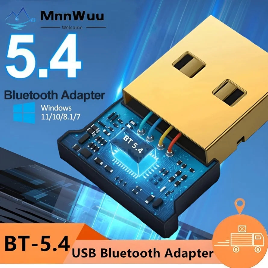USB Bluetooth Adapter Bluetooth 5.4 5.3 5.1 5.0 Dongle Wireless Audio Transmitters Receiver For PC Laptop Windows 11/10/8.1/7