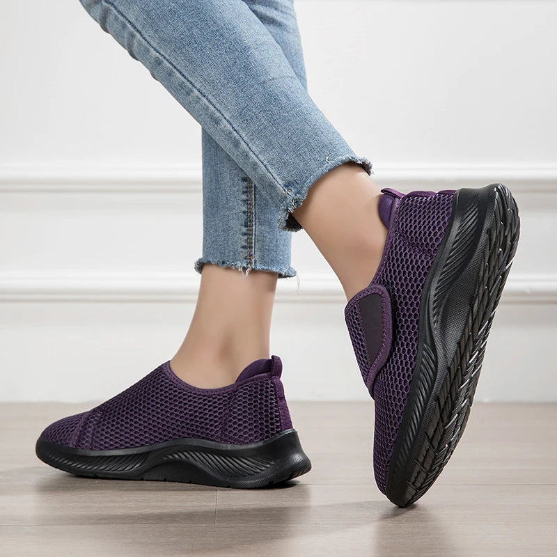 Wide Toe Box Walking Shoes Elderly Men Women Comfort Diabetic Shoes Swollen Foot Orthopedic Sneakers Thumb Eversion Pain Relif