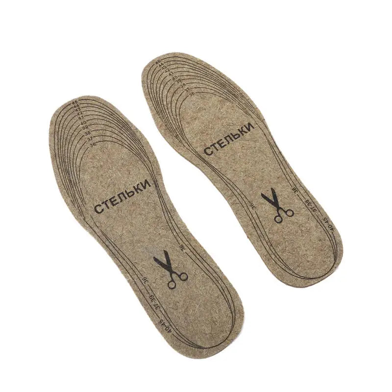 Wool Felt Insoles For Shoes Men Women Warm Shock-absorbing Insoles Shoes Pad Inlegzolen Heren Plantillas Adhesivas Para Zapatos