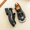 Men's thick soled shoes Luxury fashion designer styles Work Trend Nightclub casual party shoes Height increasing leather shoes