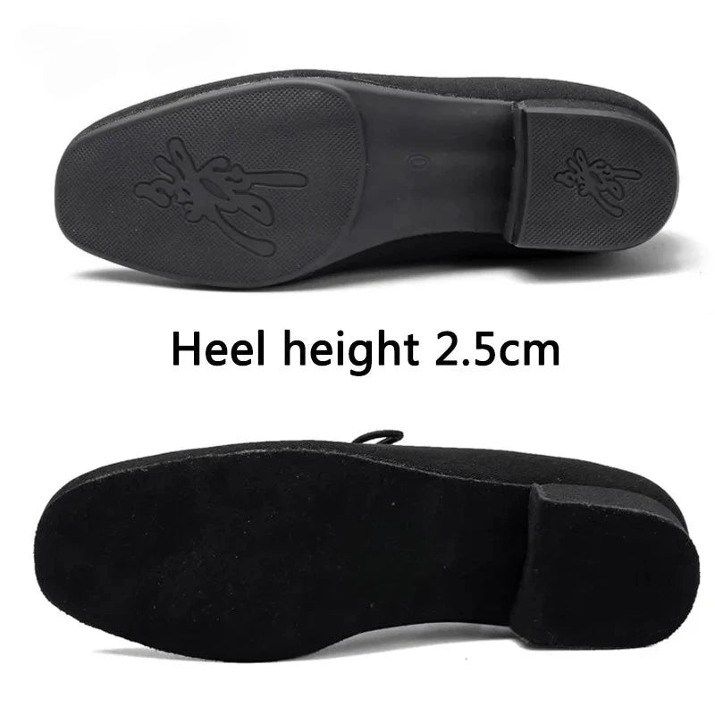 Men's Modern Dance Shoes Boys Latina/tango/ballroom Shoes Rubber/soft Sole Low Heels Professional Black Man