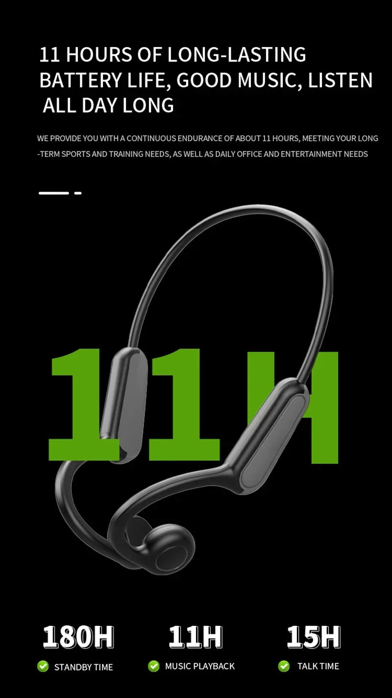 Bluetooth 5.3 Bone Conduction Earphones Sports Wireless Headphones Ear Hook Waterproof Headset For Driving Running New Design
