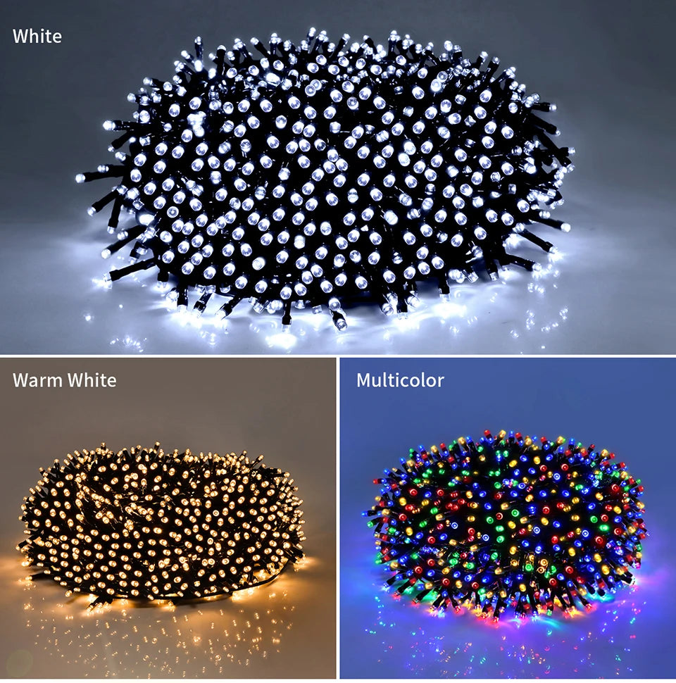 10M-100M Solar Outdoor Lights Waterproof Fairy Light String Waterproof Christmas Lights Garland Party New Year Wedding Decoratio