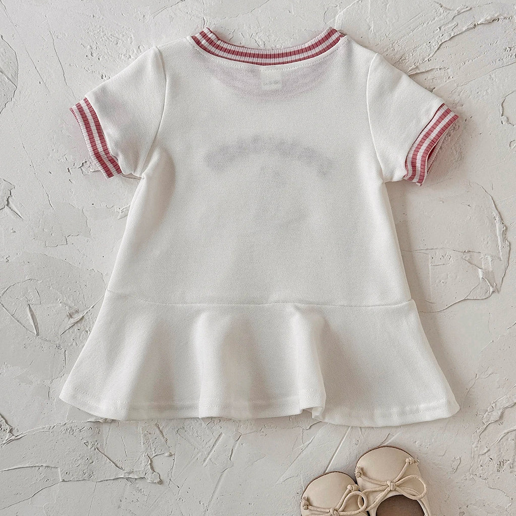 Summer Girls Dress  Round neck Short Sleeved Dress Baby Skirts Girl Casual Dresses  Suitable for babies aged 6 months to 3 years