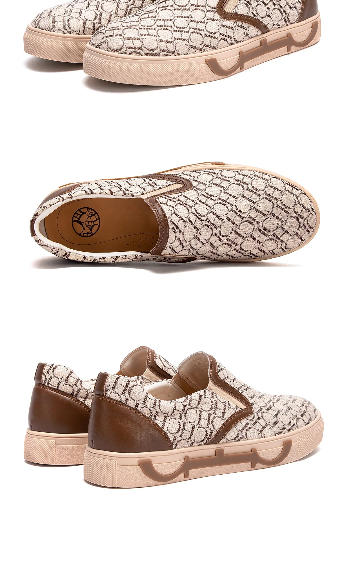 Men's Casual Shoes 2026 New Beige Bone Correction Walking Shoes Vulcanized Shoes