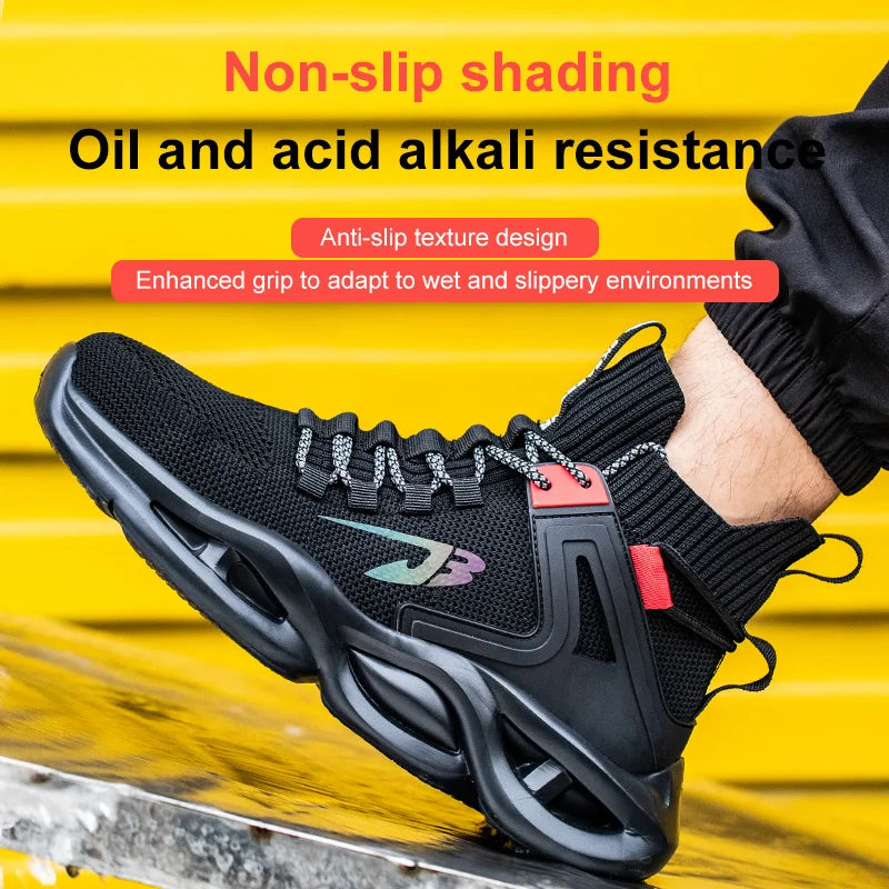 2025 New Safety Shoes Men Boots High Top Work Sneakers Steel Toe Cap Anti-smash Puncture-Proof work Boots Indestructible Shoes