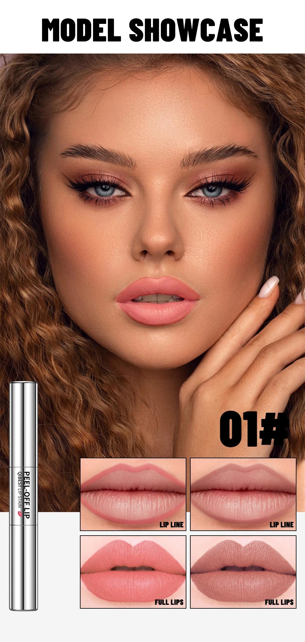 QIBEST Double Eneded Lip Stain Peel Off Long Lasting Waterproof Pink Lip Tint Transfer Proof Natural Lip Stain Tear Off Lipgloss