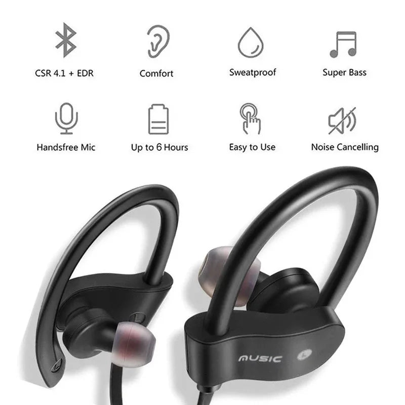 Wireless Bluetooth 4.1 Earphones Stereo Headset Music TWS Sports Headset Gaming Handsfree Waterproof Headphones For Mobile Phone