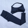 2 Pieces Yoga Set Women Seamless Scrunch Leggings Set Halter Sports Bra Fitness Gym Set Workout Clothes Sportswear
