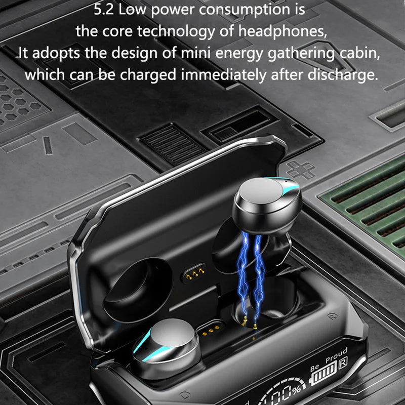 #M41 Bluetooth Earphones Wireless Headphones Smart Touch Digital Display Stereo Sound Earbuds With Colour Light Magnetic Suction