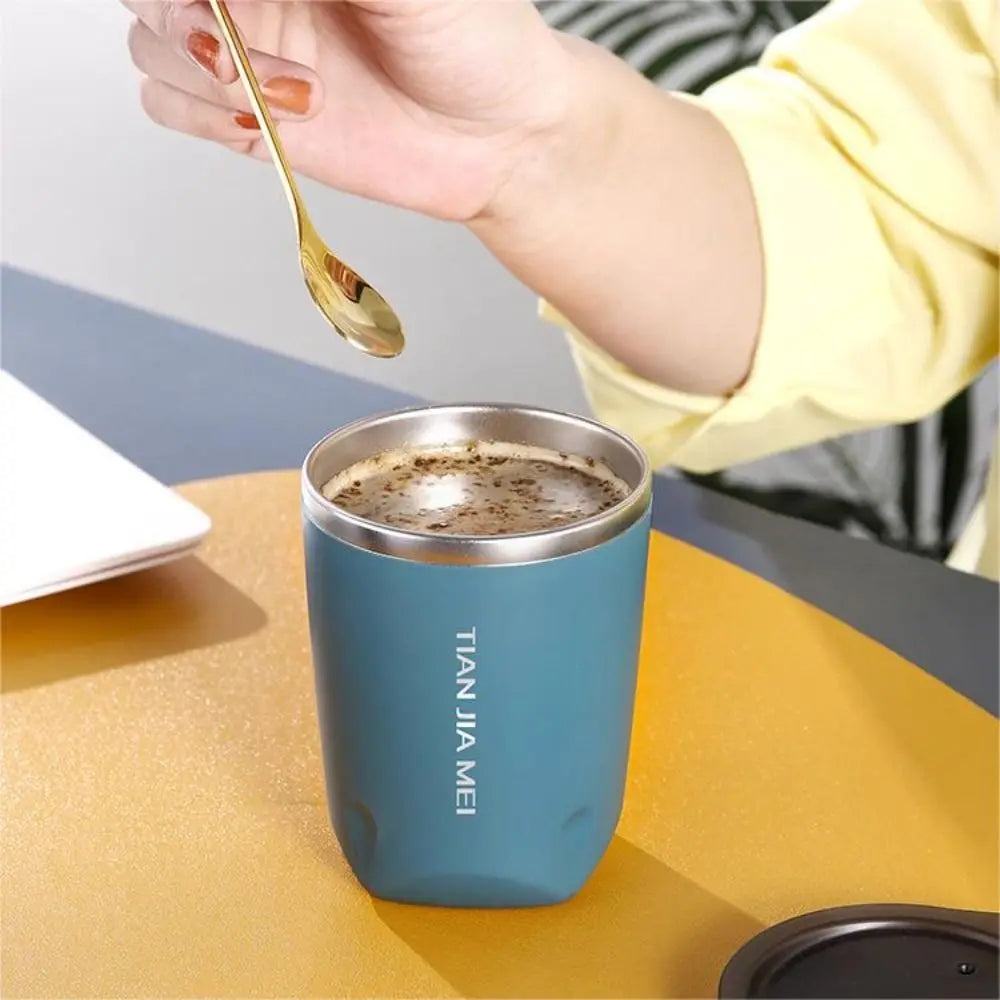 Drinkware 300ML Thermal Coffee Mug with Lid 304 Stainless Steel Vacuum Flask Leak-Proof Double Layer Insulated Tumbler Gift