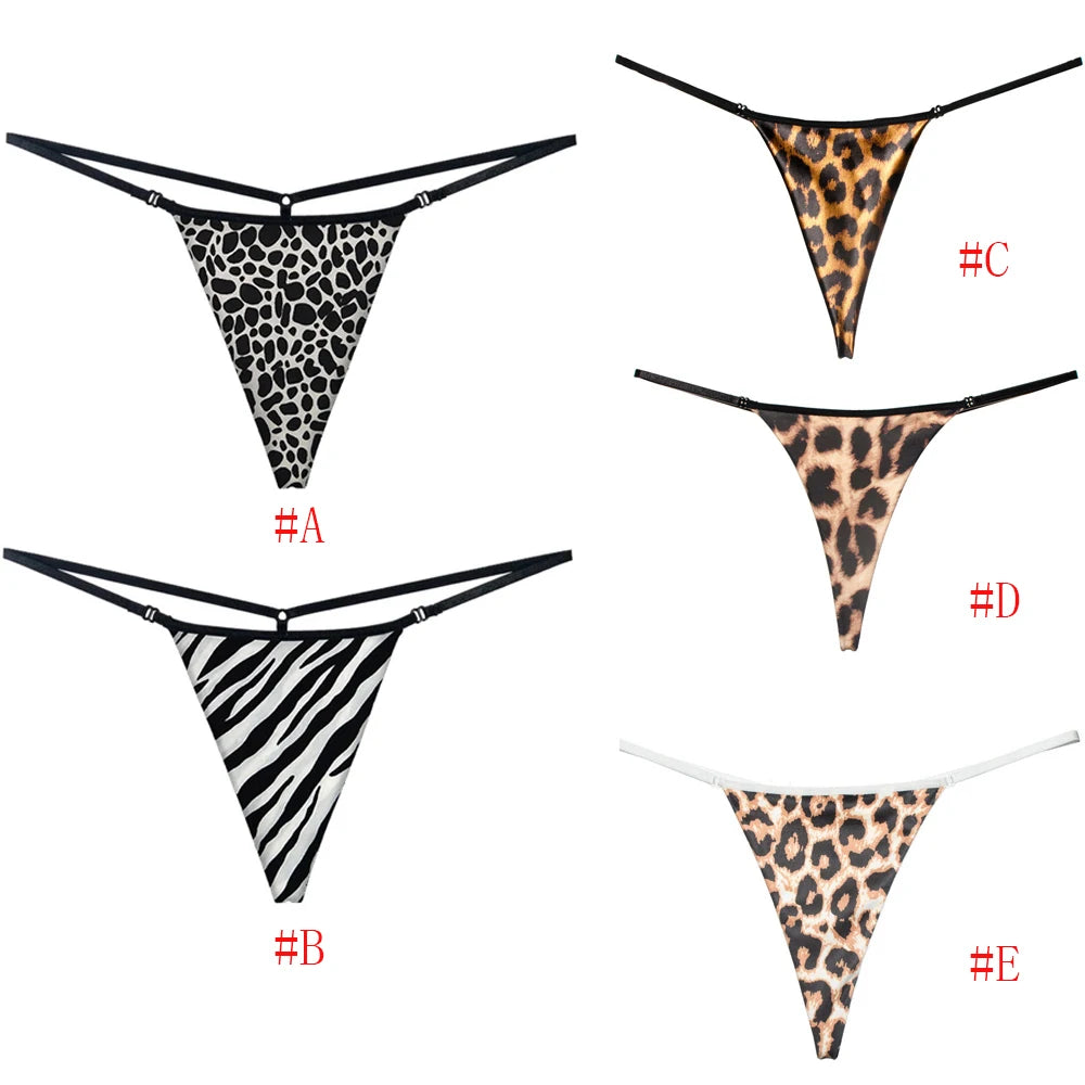 Lingerie Women Cotton T-Back Ladies Seamless Briefs Women Thong Leopard G-string Sexy Panties