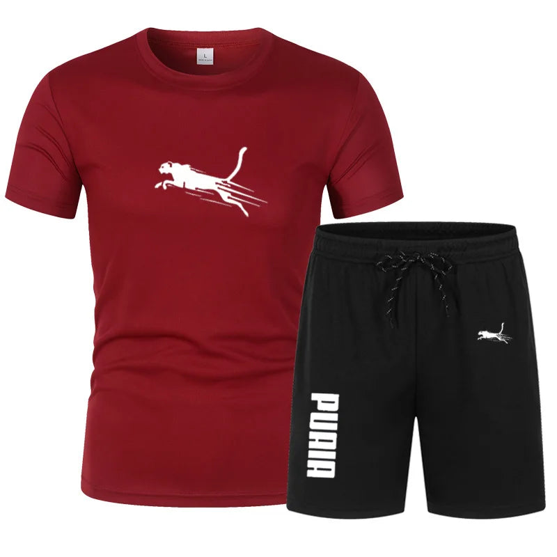 2026 Summer Sports Set Men's 2-piece Set Men's Leisure Sports Set Running, Training and Exercise
