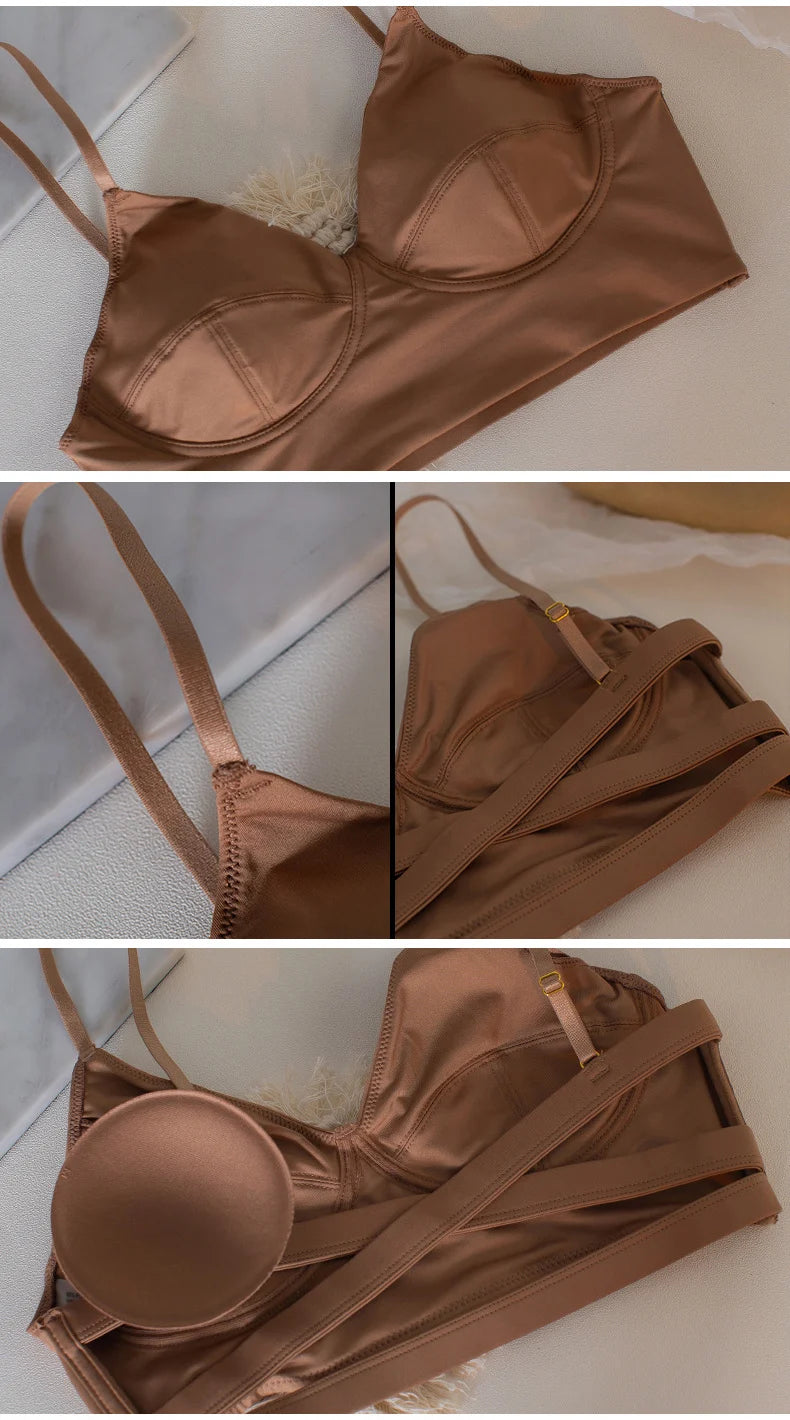 Women Casual Bra Set Elegant Ladies Plain Daily Lingerie Set Ladies Stretch Ventilate Bra and Panty Set Ladies Underwear