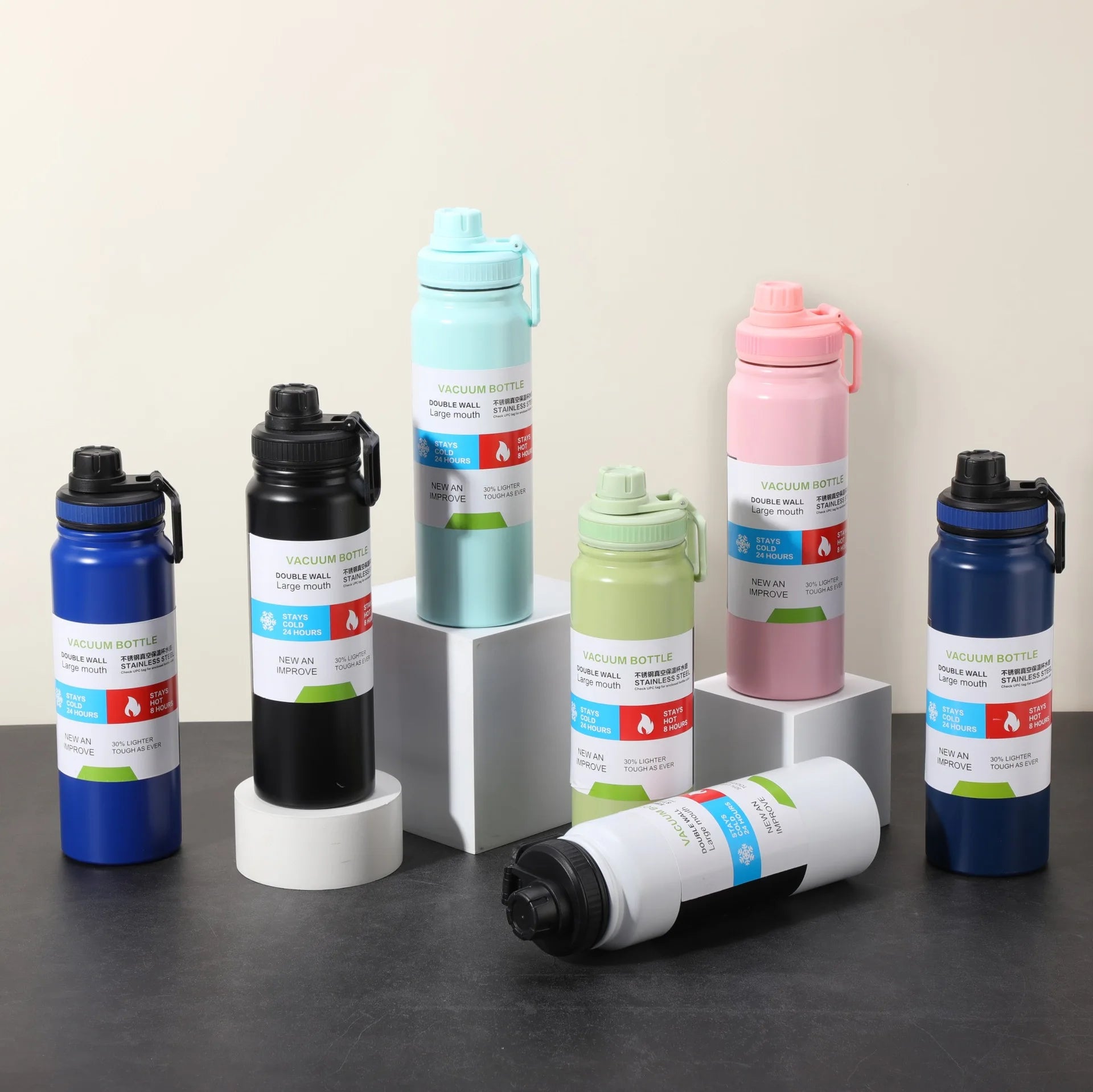 600/800/1000ML Thermos Bottle Stainless Steel Car Thermal Cup Keeps Cold and Heat Thermal Mug Sports Insulated Cup Vacuum Flask