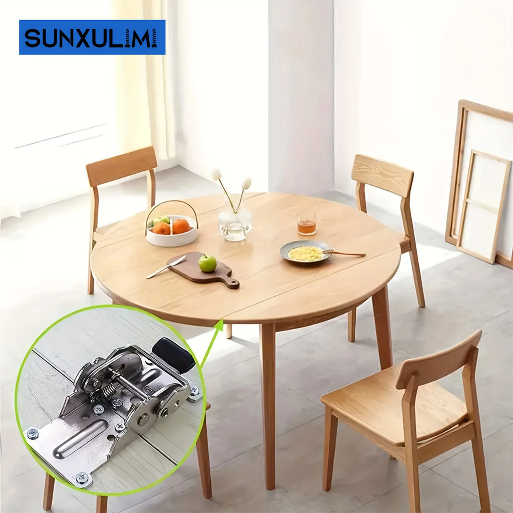 Folding table leg hinge with locking mechanism; heavy-duty folding hinge with 180-degree self-locking mechanism, for table legs