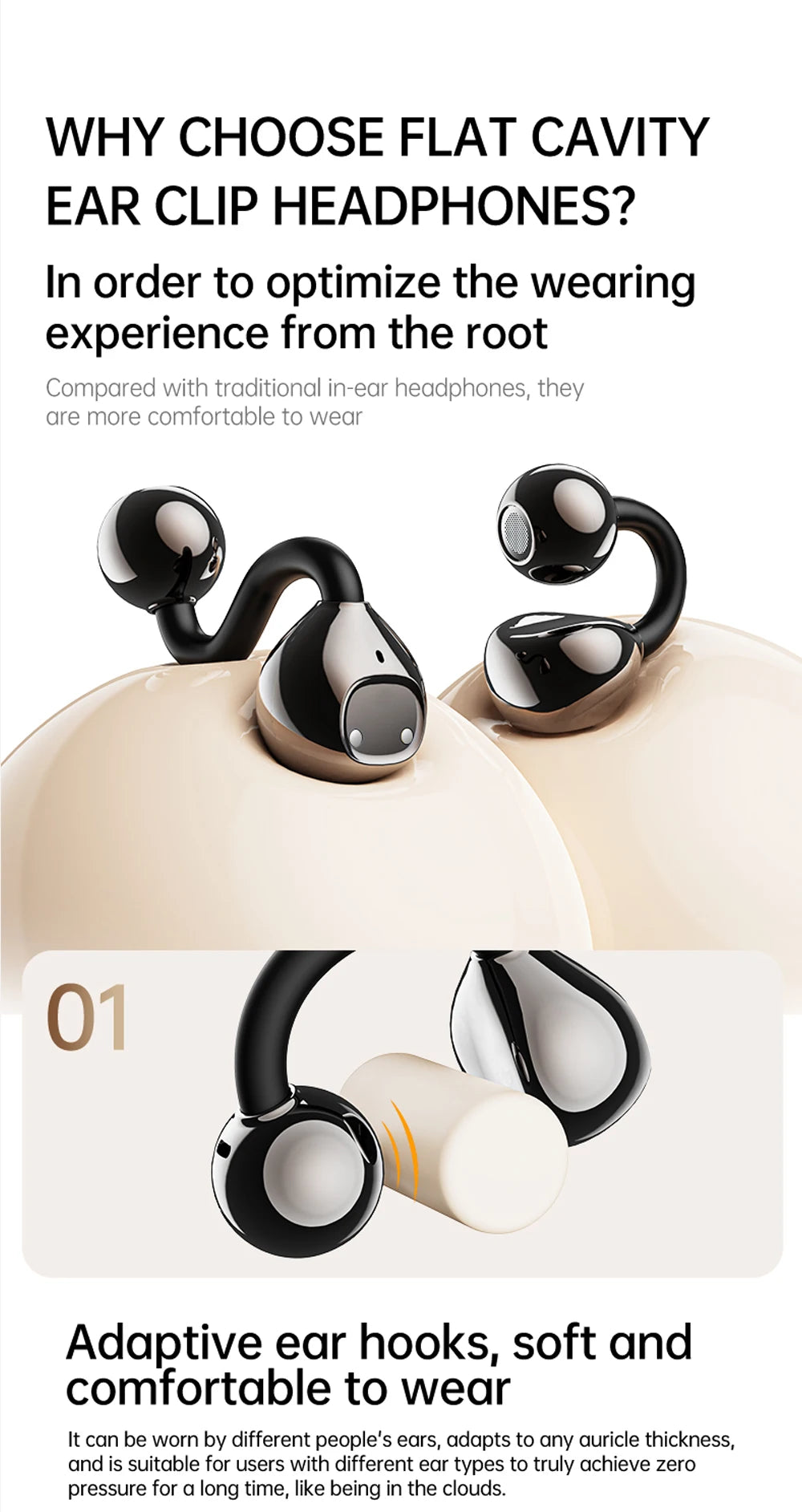 Earphone with Bluetooth 6.0 version X62 - Open-air wireless headphones for sports, commuting, low latency, high fidelity