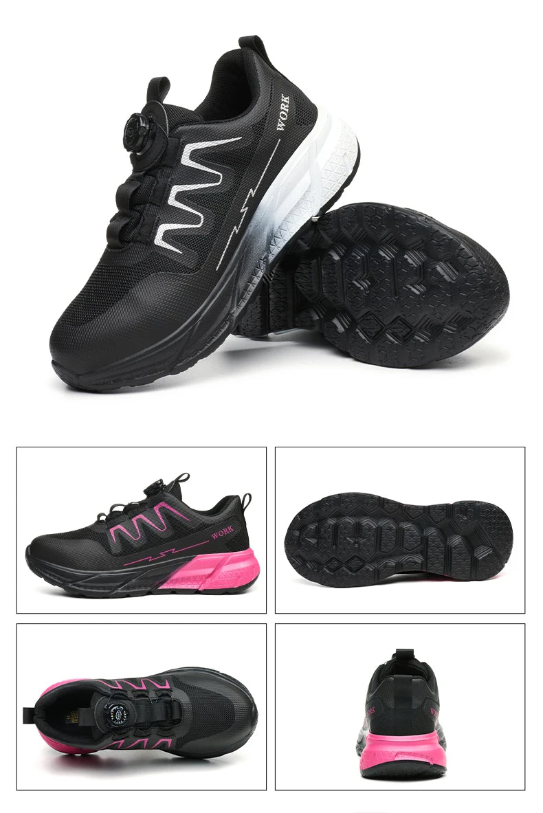 Men‘s Work Shoes Steel Toe Anti-smash Shoes Indestructible Safety Shoes Lightweight Breathable Sneakers Construction Site Shoes