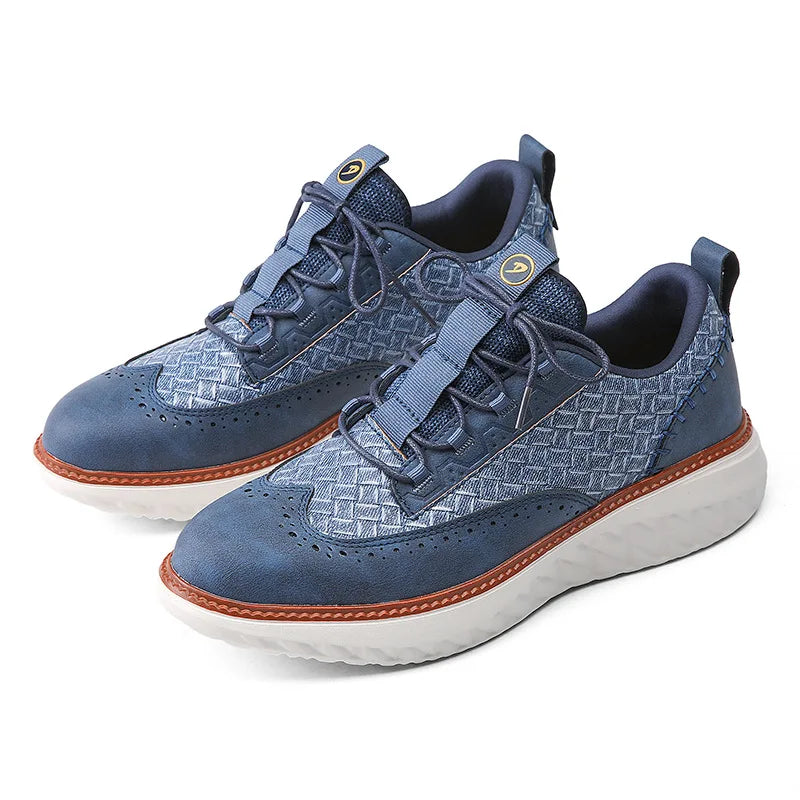 New Shoes for Men Leather Casual Shoes Fashion Breathable Brogues Sport Shoes Street Cool Chunky Sneakers