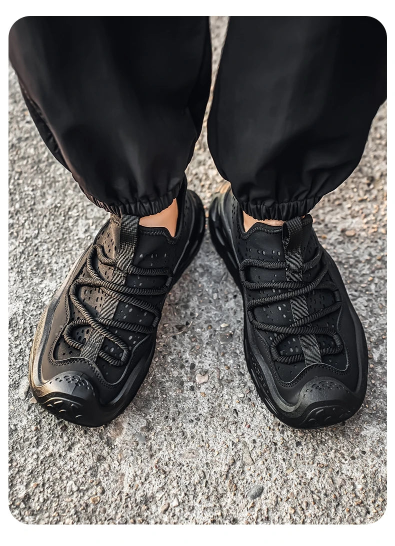 Spring Autumn New Mens Casual Shoes Fashion Anti Skid Wear Resistant Sports Sneakers Thick Sole Fashion Breathable Mesh Footwear