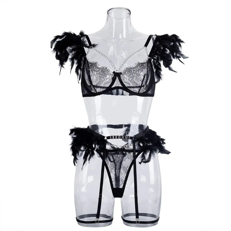 Langerie Bilizna Sexy Lingerie Outfit Vulgar Female Underwear Set for Women Clothes Sex Bіdzna Z Video Access Women's Langgery