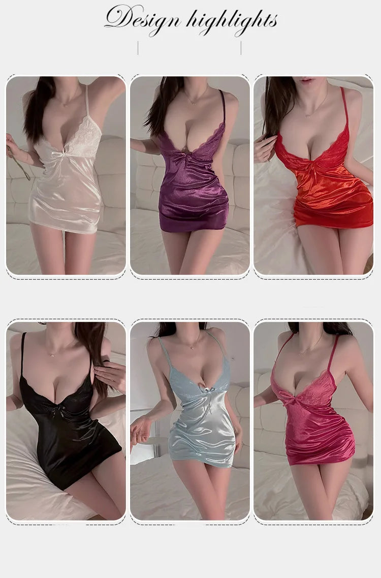 Lingerie Pure Desire Wind Sleeping Skirt Thin Lace Hip Wrapped Pajama Non Detachable Set fancy clothes uncensored Maid costumes