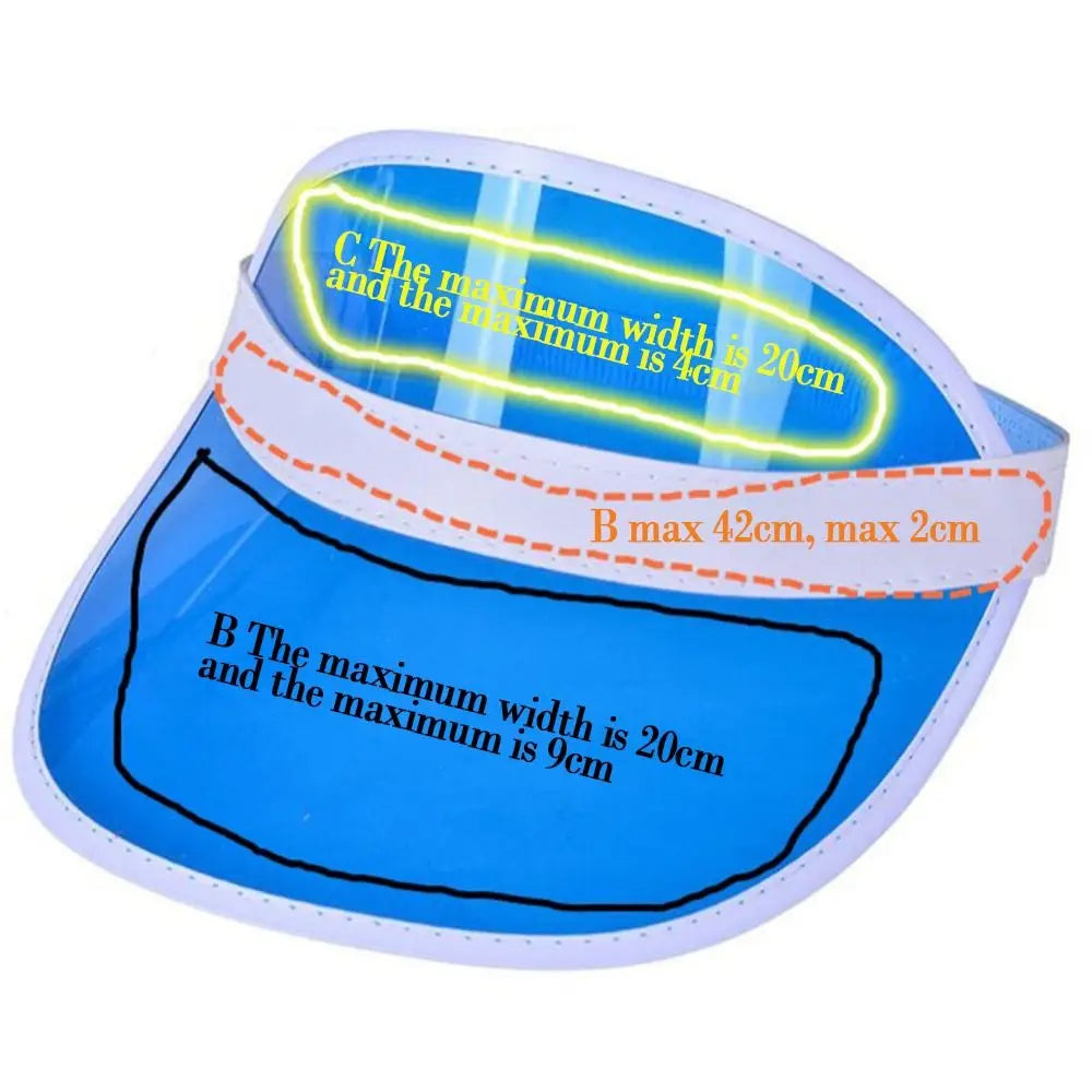 Summer Baseball Hat Anti-UV Sunshade Hat Empty Top Transparent Plastic Visor Caps Sunshade Bicycle Sun Hat Sports Accessories