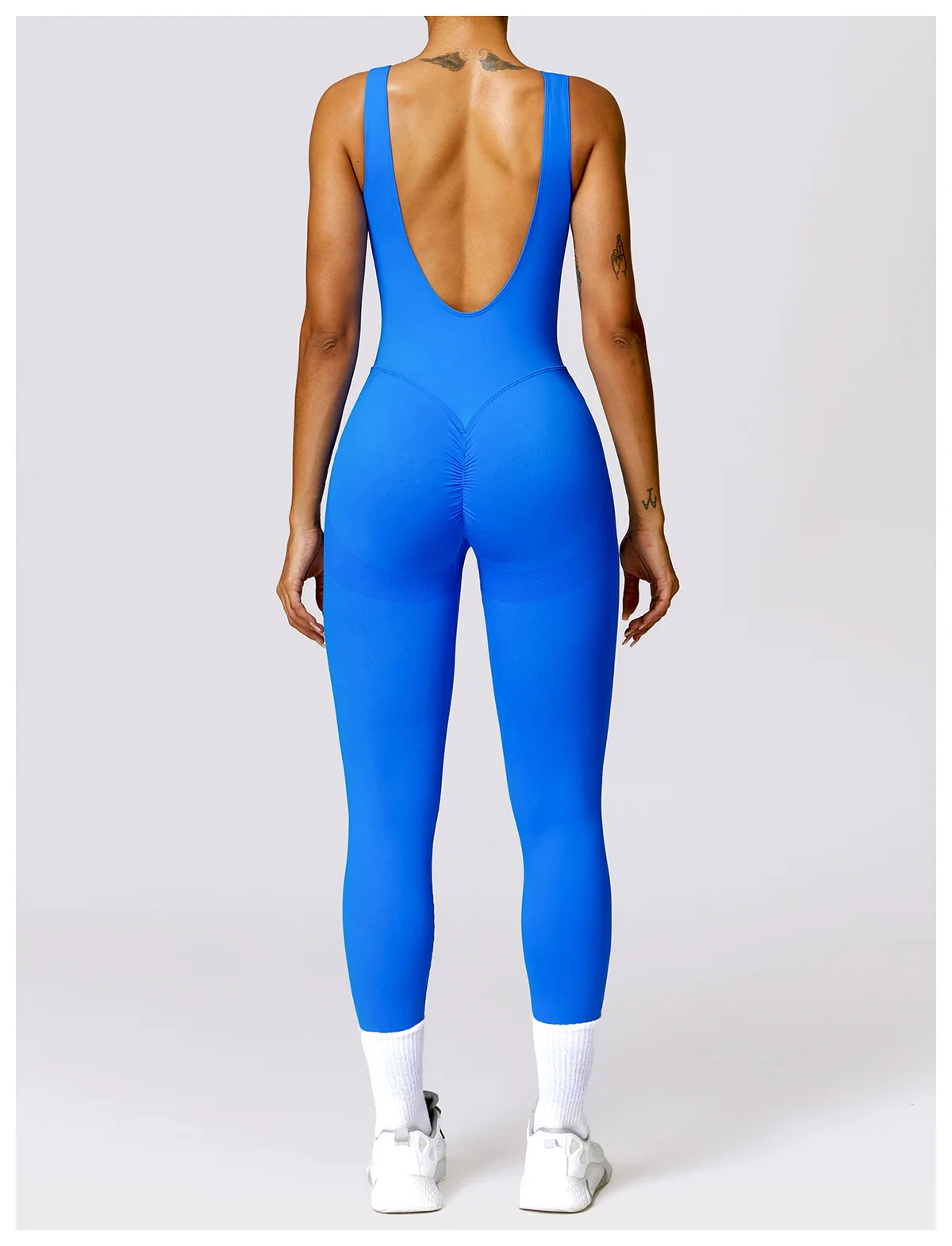 Backless Scrunch Sport Jumpsuits Raises Butt Women Sexy Monkeys One Piece Yoga Clothes Seamless Gym Fitness Dance Overalls Black