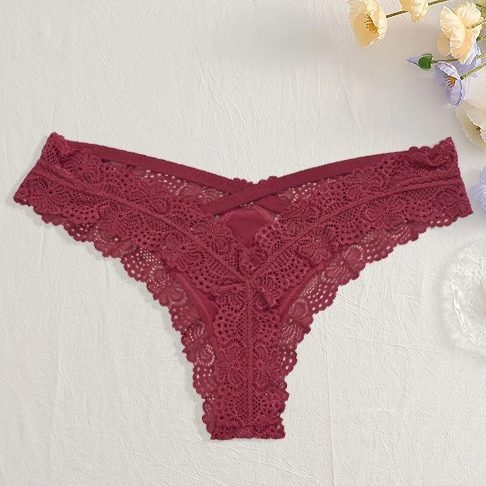 Lingerie Hollow Underwear Women Low Waist Breathable Lady Panties Seamless Briefs Lace Thong Girl Lady