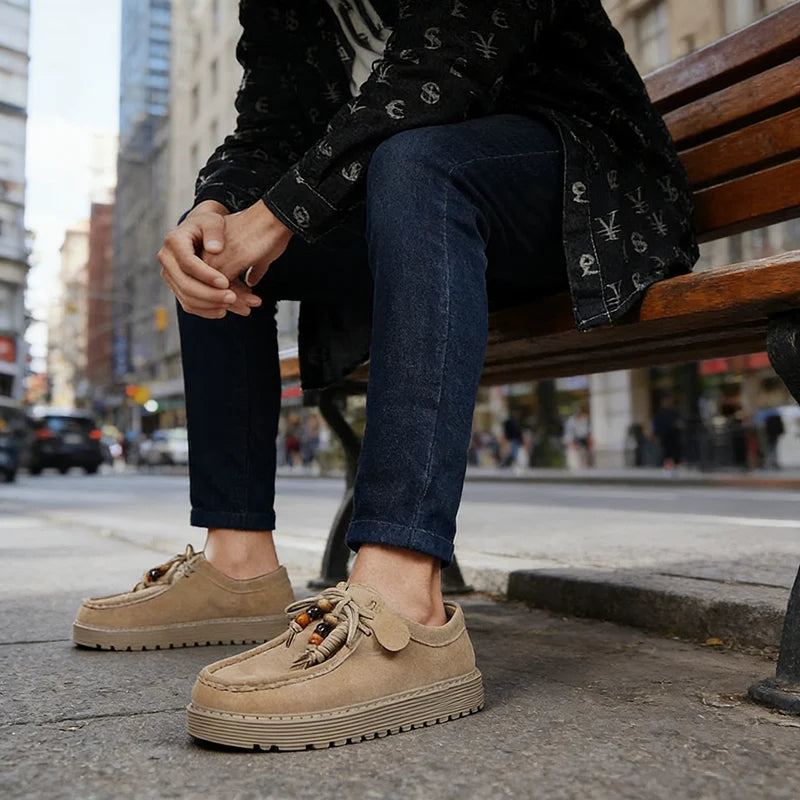 Men's Loafers and Slip-on Suede Leather Shoes Man Fashion 2026 Walking Sneakers Lightweight Driving Shoes Zapatillas De Hombre