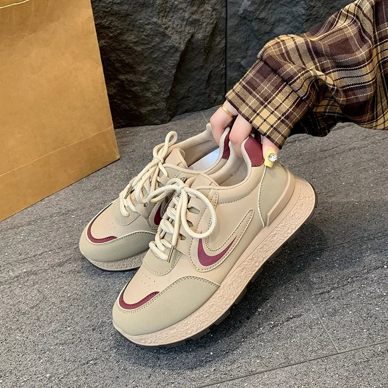 Fashionable Sexy Thick Soled Sports Shoes Spring and Autumn New Round Toe Comfortable Elegant Running Casual Shoes for Women