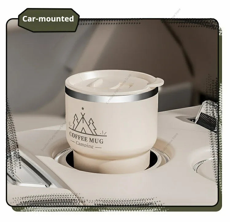 400ML Stainless Steel Thermal Cup Office Coffee Mug Double Layer Insulated Water Cup Portable Keeps Cold and Heat Thermal Mug