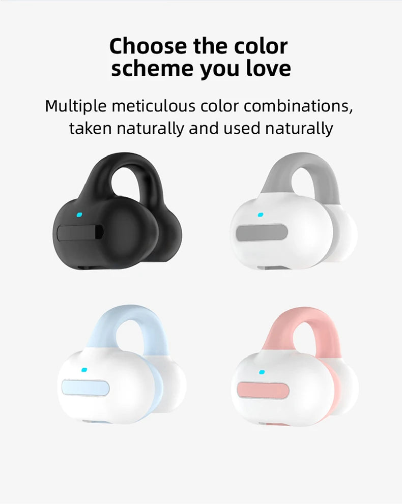 Bluetooth earphones, single ear clip on design, comfortable to wear, small and convenient in terms of bone conduction
