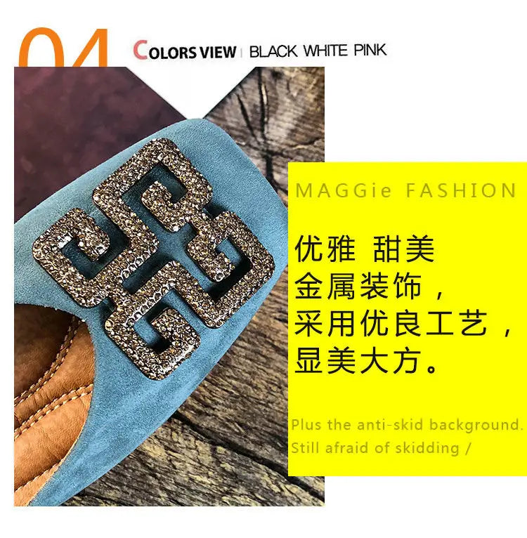 Shoes Women's Flat 2022 Autumn Fashion Square Toe  All-match Scoop Shoes Large Size Women's Shoes 41-43 Loafers  Zapatos Mujer