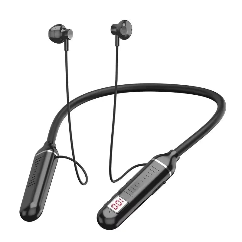 Bluetooth 5.2 Earphones Neckband Headphones TWS Wireless Headsets HiFi Stereo LED Digital Display Dual Mode Waterproof Earbuds