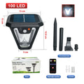 Solar Outdoor Lights USB Rechargeable Solar Lawn Lamp Motion Sensor 3 Modes Solar Wall Lamp Outdoor Waterproof Garden Yard Light