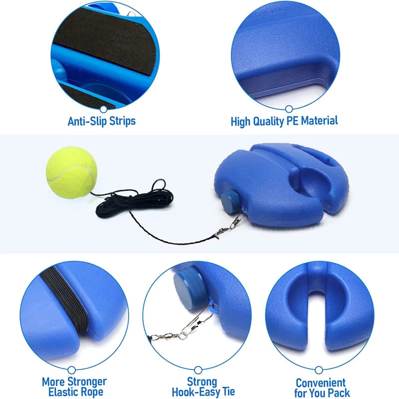 1 Set Tennis Trainer With Tennis Bounce Ball And Practice Ropes, Suitable For Indoor Outdoor Tennis Training