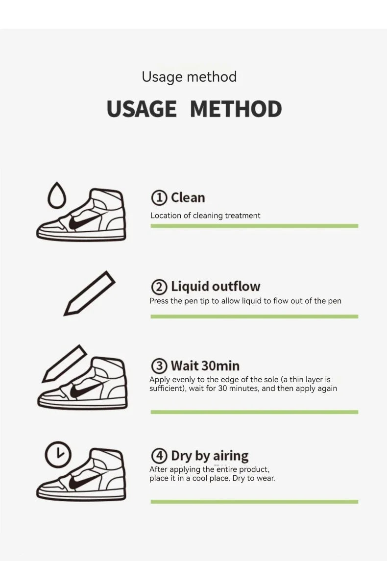 Shoes Stains Removal Waterproof Sneakers Anti-Oxidation Pen Repair Complementary Color White Go Yellow Shoe Whitening Cleaning