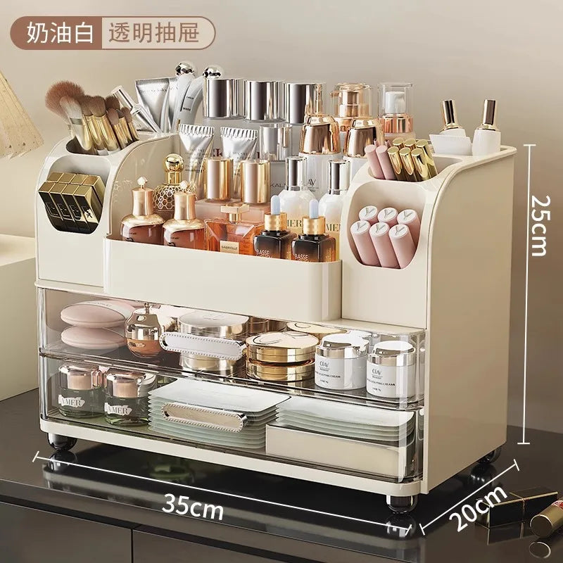 Desktop cosmetics storage box, makeup box, high-end dressing table, skincare product sorting box, dressing table storage rack