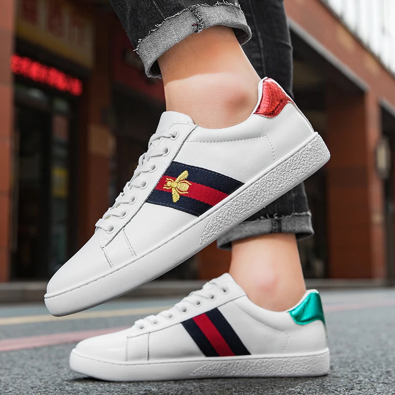 Original Walking Shoes for Men Trendy Flat Comfortable Outdoor Fashion Leather Luxury Design Trendy Lace-up Sneakers for Man