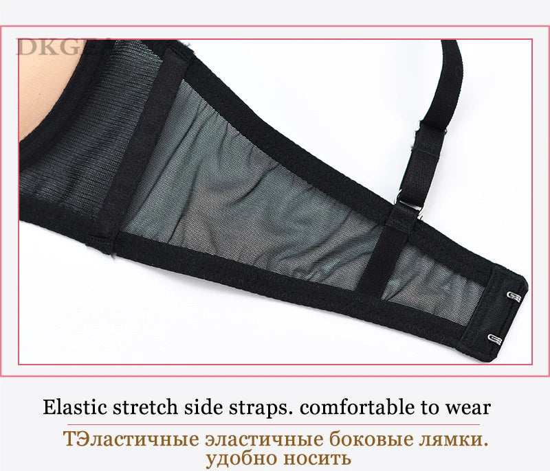 Bandage Push Up Bra Panties Sets Thick Padded Brassiere Fashion Black Deep V Sexy Underwear Set Women Plus Size D Cup Lingerie