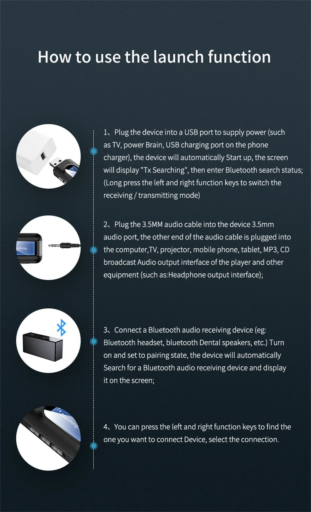 USB Bluetooth 5.0 Audio Transmitter Receiver LCD Display 3.5MM AUX RCA Stereo Wireless Adapter Dongle For PC TV Car Headphones