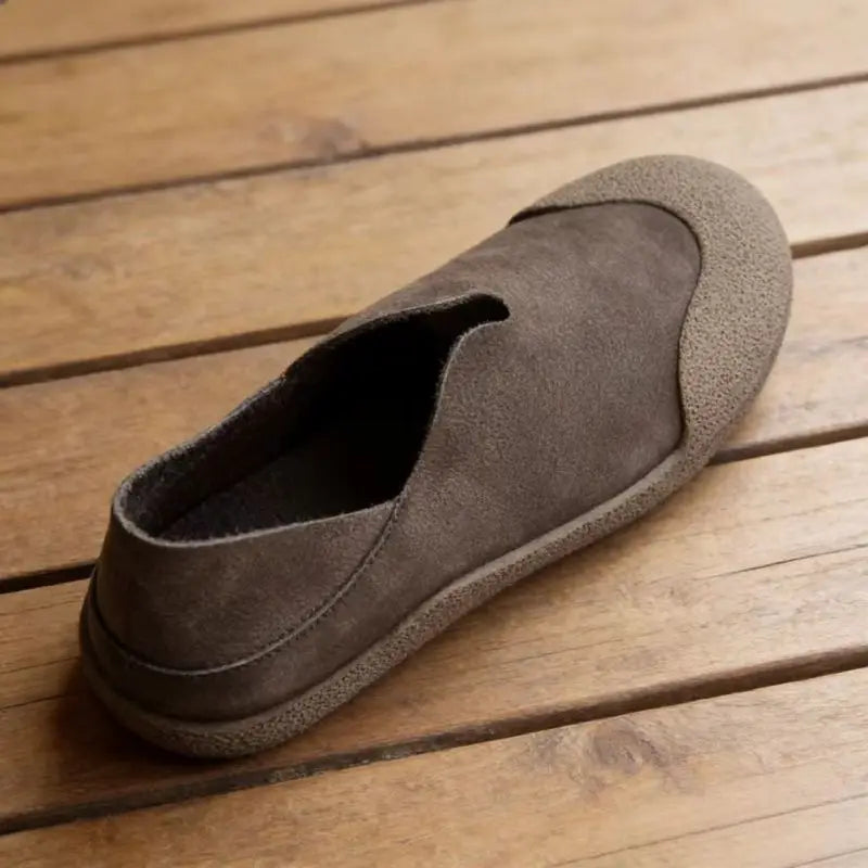 Men's Leather Loafers Shoes Wide Toe Retro Soft-soled Flat Summer Drivening Shoes Women Shoes 39-44