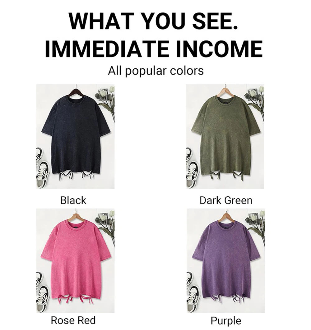 Summer Washed T-Shirts Womens Cotton Dill With It Canned Cucumber Prints T Shirt Street O-Neck Oversized Tops Casual Clothes