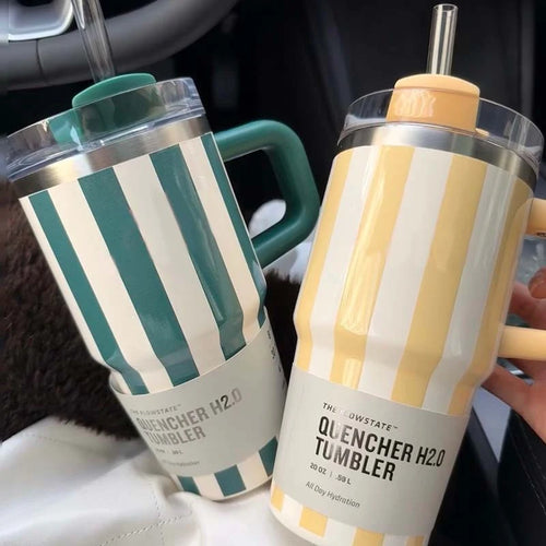 20Oz 580Ml Thermal Water Bottle Handle Straw Drinkware Hot Cold Stainless Steel Thermo Portable Car Coffee Cups Thermal Mug Gift