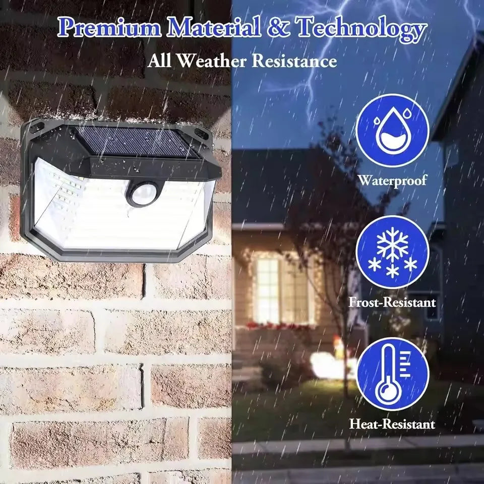 Solar Outdoor Lights Super Bright 218 LEDs Motion Sensor Wall Light Waterproof Solar Powered Security Light for Outdoor Lighting